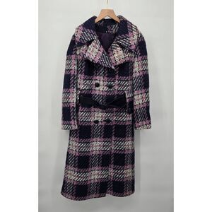 Vintage Tweed Belted Coat Size Medium? Belted Purple
